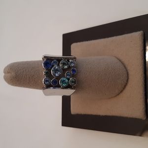 Guess Multi Blue Rhinestones Ring